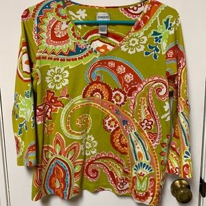 Chicos three-quarter sleeve blouse size 2